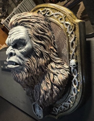 Opposite side view of Sasquatch bust showing dimensional facial details