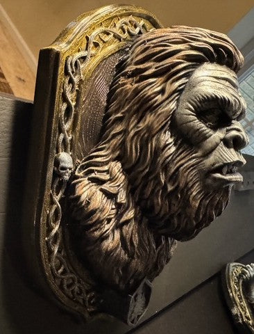 Sasquatch wall plaque displayed on a wall