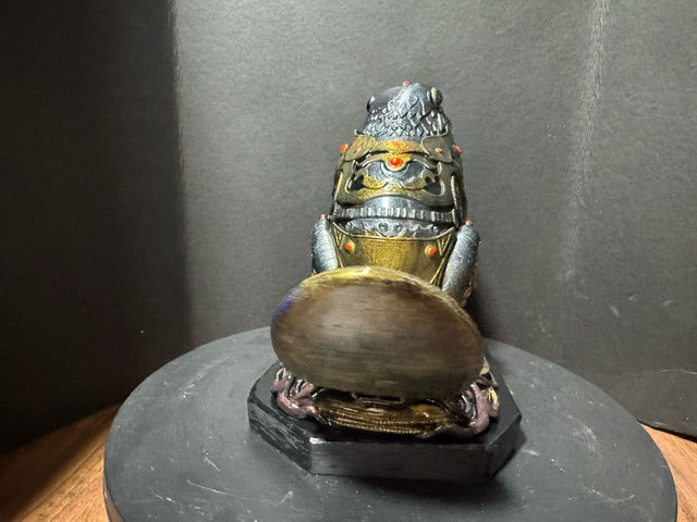 Forest Guardian Beaver - rear view showing scale armor head, goggles and gold tail scales