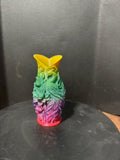 Rainbow Peacock Vase – butterfly side