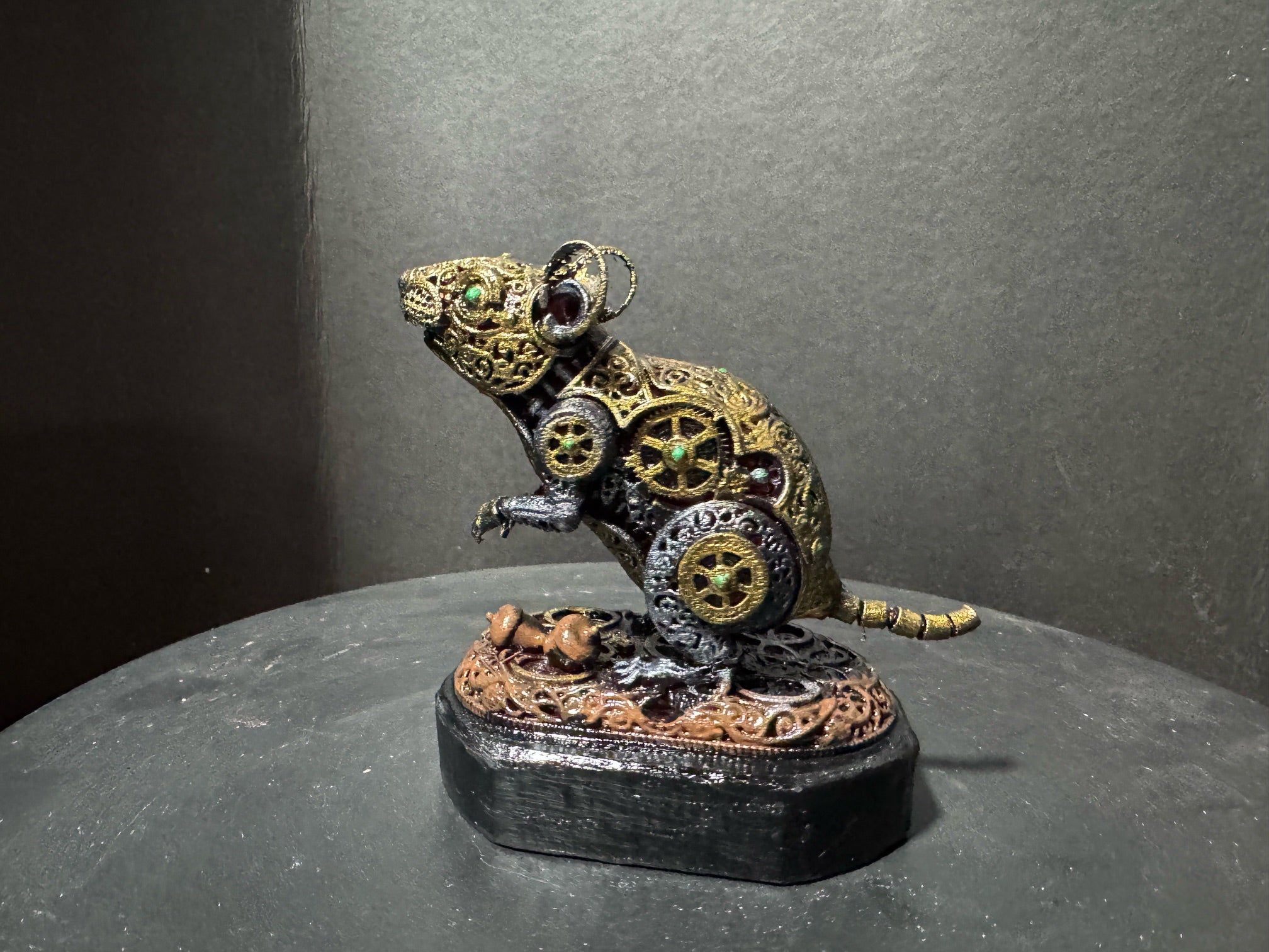 Forest Guardian Rat - three-quarter view showing full profile and copper base